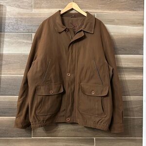 Vintage Utex Brown Canvas Work Jacket 80s Size XL Workwear Plaid Flannel Lined